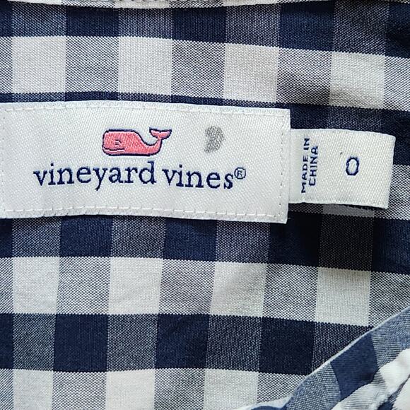Vineyard Vines classic button down blue & white checkered size 0 - Picture 5 of 7